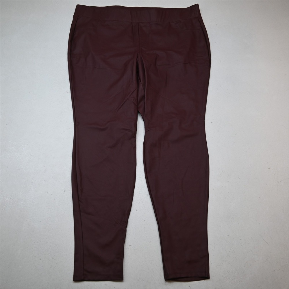 Torrid 3X Maroon Red Coated Pleather Pull On Skinny Legging Womens Pants